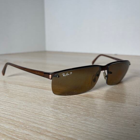 Ray-Ban RB3276 014/84 Sunglasses Top Bar FRAMES ONLY Wrap Brown 64-13 WIDE ARMS - Picture 1 of 9